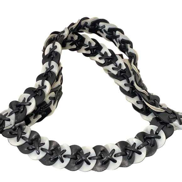 Women's Black and White Merona Double Shoulder Strap Handbag - Picture 9 of 13